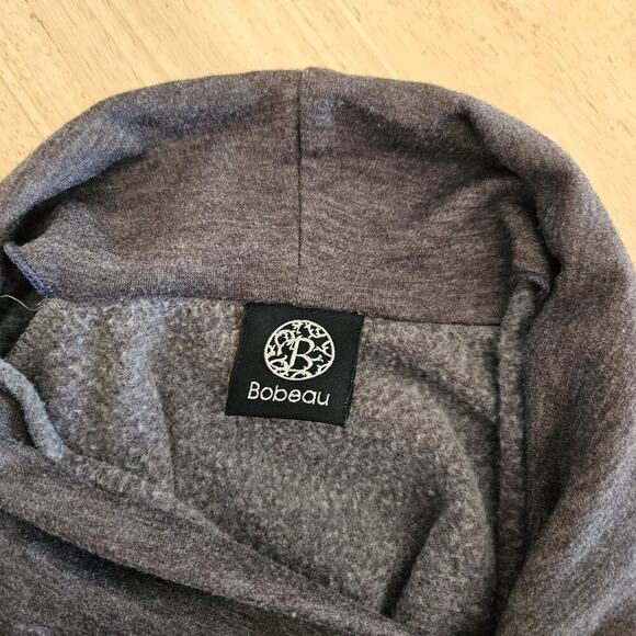 Bobeau Knit Cape Cardigan Wrap Long Sleeve 1 Button - Brown/Gray - Size S - Picture 3 of 6